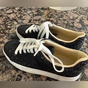 Betsy Johnson Sydney Black Glitter Women's Sneakers. Worn 1 time.